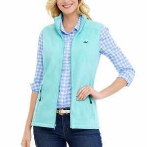 Vineyard Vines Teal Fleece Vest - Size Medium